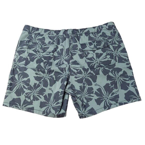 Mutual Weave Men's Blue Balsam Hibiscus Chino Board Shorts - Picture 2 of 8